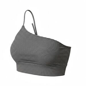 Vestique NWT striped crop top Women’s Medium navy/white one shoulder trendy